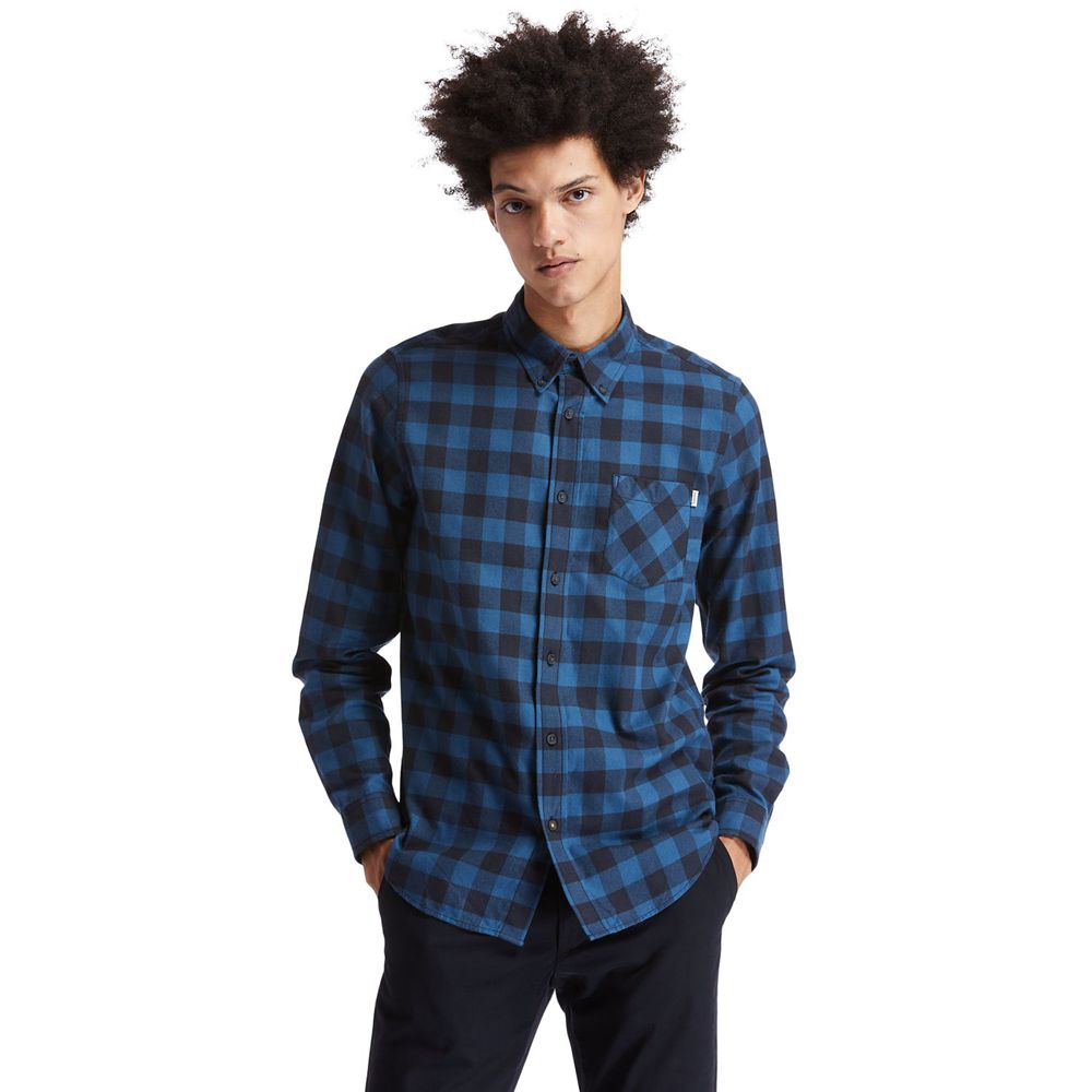 Camasi Timberland Barbati Bleumarin - Nashua River Long-Sleeve Flannel Check - Romania - PNXJHM602